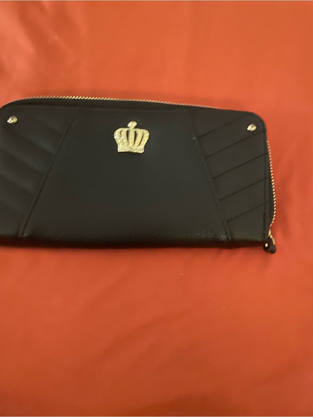 Juicy Couture Black and White Logo Lined Zip Wallet